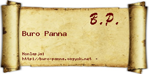 Buro Panna névjegykártya